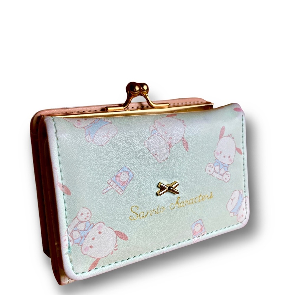 Pochacco Wallet sanrio Card Holder Card & Coin Case Mini Wallet Japan tri fold